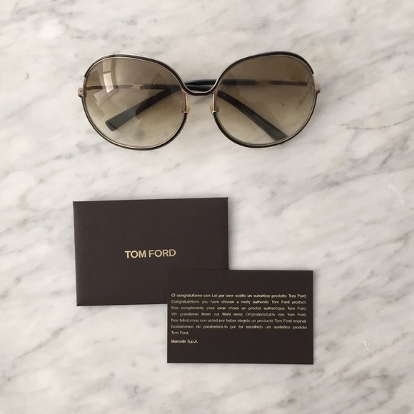 Tom Ford black and gold metal frame sunglasses - Picture 2 of 6